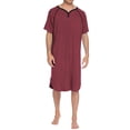 thumbnail image 1 of Ekouaer Sleepwear Men' Nightshirt Short Sleeve Pajamas Comfy Big & Tall Henley Sleep Shirt, 1 of 6