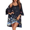 thumbnail image 1 of Ekouaer Sleepwear Women' Satin Nightgown with Robes Set 2 Piece Sexy Lace Cami Nightwear, 1 of 6