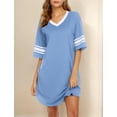 thumbnail image 1 of Ekouaer Women's Nightgown Cotton Sleep Shirt V Neck Short Sleeve Loose Comfy Pajama Sleepwear, 1 of 6
