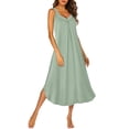 thumbnail image 1 of Ekouaer Sleeveless Nightgowns for Women Long Night Gown Pleated Full Length Sleepwear Tank Sleep Dress Slit Dress, 1 of 6