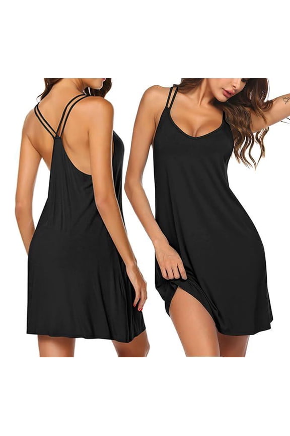 Striped Cotton Nightwear Sexy Nightgown for Women