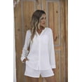 thumbnail image 1 of Ekouaer Summer Outfits for Women 2 Piece Sets Lounge Sets V Neck Button Down Shirt and Shorts Loungewear with Pockets, 1 of 6