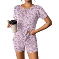 thumbnail image 1 of Ekouaer Summer Pajama Set for Women with Pockets - Soft Stretch Lounge Sets for Women Sleepwear Shorts & Top with Elastic Cuffs, 1 of 5