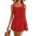 thumbnail image 1 of Ekouaer Swim Dress One Piece Bathing Suit Skirted Swimsuits for Women Ruched Retro Swimwear -, 1 of 6