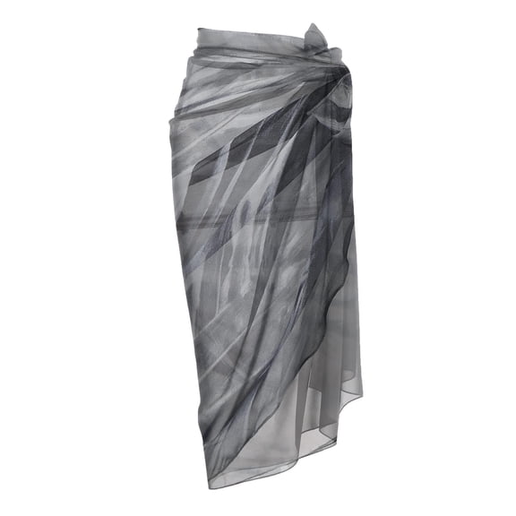 Ekouaer Swimsuit Cover Up Long Women's Pool Beach Wrap Skirt Swimwear Bikini Cover-ups Dress Black Print