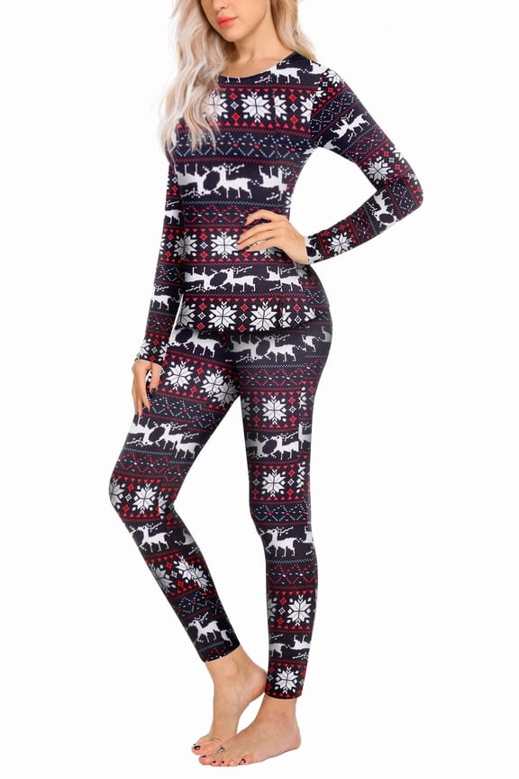 Womens Thermal Underwear Set – Lightweight Base Layer Long Johns & Shirt – Warm Winter Pajamas & Cold Weather Base Layer