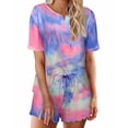 thumbnail image 1 of Ekouaer Tie Dye Pajamas Set Womens Loungewear Sleepwear 2 Piece PJ Sets, 1 of 7