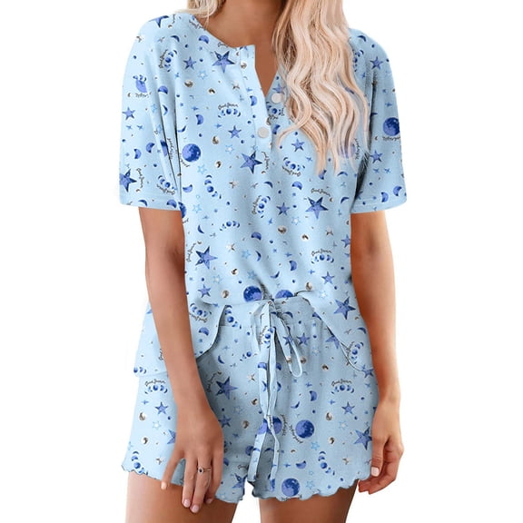 Ekouaer Tie Dye Pajamas Set Womens Loungewear Sleepwear 2 Piece PJ Sets