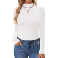 thumbnail image 1 of Ekouaer Turtleneck Shirt Women Long Sleeve Mock Neck Slim Fit Tops Thermal Base Layer Soft Lightweight Stretch Undershirts, 1 of 7