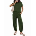 thumbnail image 1 of Ekouaer Two Piece Outfits Lounge Sets for Women Sweater Sets Knit Short Sleeve Tops Jogger Pants Matching Tracksuit, 1 of 6