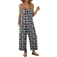 thumbnail image 1 of Ekouaer Wide Leg Jumpsuits for Women Casual Overalls Sleeveless Vacation Outfits One Piece Boho Printed Romper with Pocket, 1 of 6