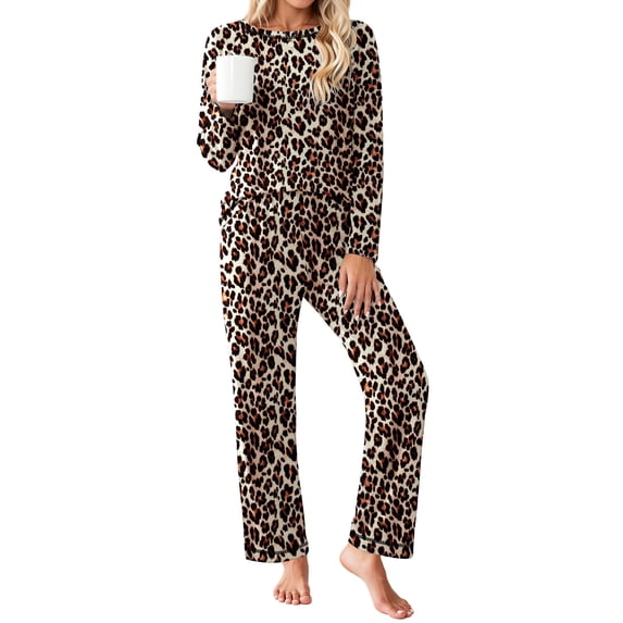 Ekouaer Women' Pajama Sets Long Sleeve Top and Pant Pjs Sets Soft Sleepwear 2 Piece Lounge Sets with Pockets