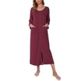 thumbnail image 1 of Ekouaer Women Long House Coat Zipper Front Robes Full Length Nightgowns with Pockets Striped Loungewear, 1 of 5