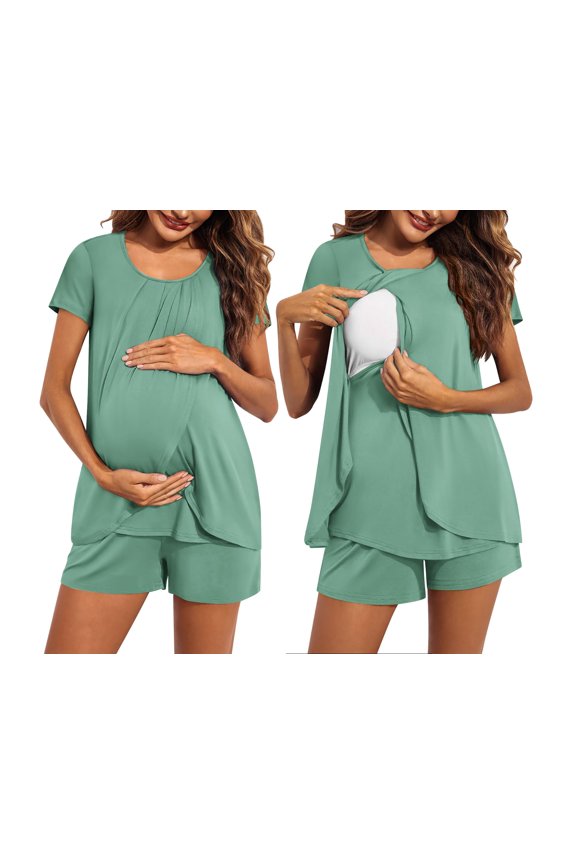 Women Maternity Nursing Set 2 PCS Postpartum Pajamas Breastfeeding Labor Delivery Pregnancy Pjs