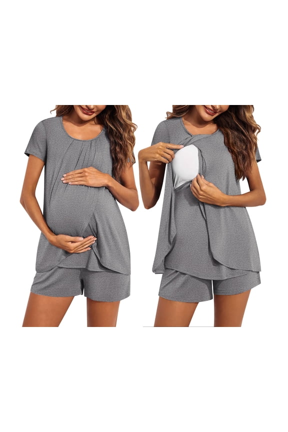 Women Maternity Nursing Set 2 PCS Postpartum Pajamas Breastfeeding Labor Delivery Pregnancy Pjs