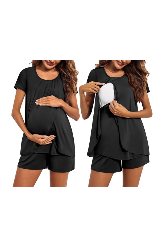 Women Maternity Nursing Set 2 PCS Postpartum Pajamas Breastfeeding Labor Delivery Pregnancy Pjs