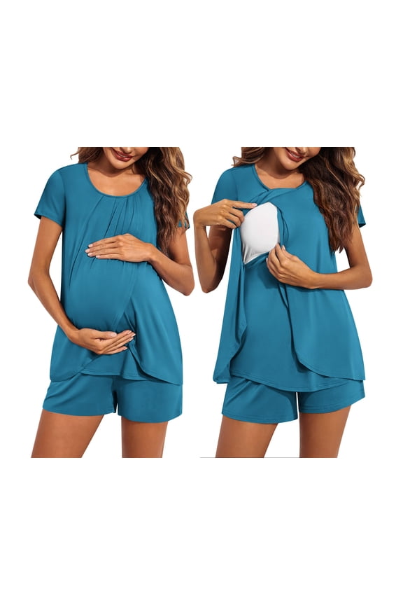Women Maternity Nursing Set 2 PCS Postpartum Pajamas Breastfeeding Labor Delivery Pregnancy Pjs