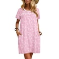 thumbnail image 1 of Ekouaer Women Nightgowns Short Sleeve Sleepwear Soft Pajama Dress Sleep Shirt Nightshirt, 1 of 5