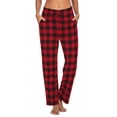 thumbnail image 1 of Ekouaer Women Pajama Pants Comfy Pj Bottom with Pockets Stretch Plaid Sleepwear, 1 of 7