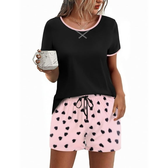 Ekouaer Women Pajama Set Casual Short Set