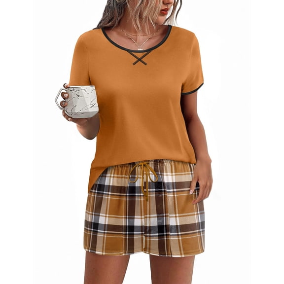 Ekouaer Women Pajama Set Casual Short Set