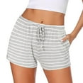 thumbnail image 1 of Ekouaer Women Pajama Shorts Comfy Lounge Bottom with Pockets Stretch Strip Sleepwear Drawstring Pj Bottoms Sleep Shorts, 1 of 3