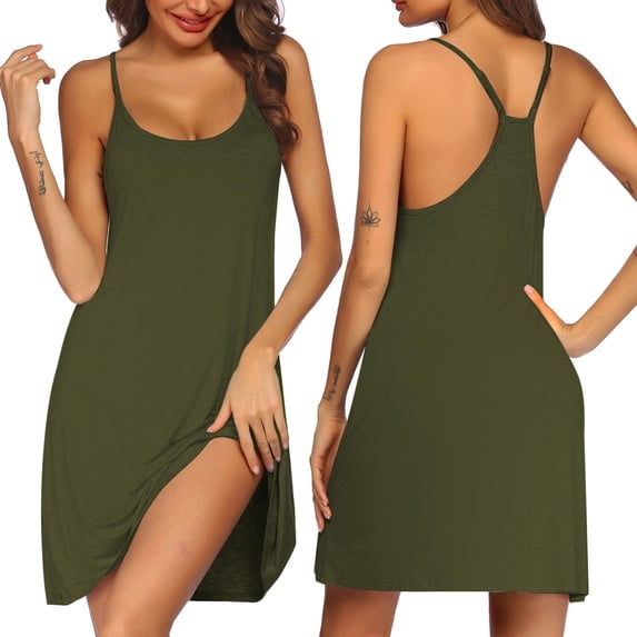 Ekouaer Women' Racerback Sleeveless Nightgown