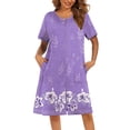 thumbnail image 1 of Ekouaer Women Robes Lightweight House Coat Short Sleeve Floral Print Mumu House Dresses with Pockets Zipper Nightgowns, 1 of 6