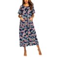 thumbnail image 1 of Ekouaer Women Robes Zipper Front Short Sleeve Full Length Housecoat with Pockets Loungewear, 1 of 5