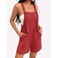 thumbnail image 1 of Ekouaer Women' Rompers Jumpsuits Sleeveless Adjustable Ribbed Knit Vacation Beach Travel Overall Shorts Outfits, 1 of 6