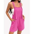 thumbnail image 1 of Ekouaer Women' Rompers Jumpsuits Sleeveless Adjustable Ribbed Knit Vacation Beach Travel Overall Shorts Outfits, 1 of 6