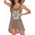 thumbnail image 1 of Ekouaer Women' Sleeveless Swimwear Coverups T-Shirt Beach Dress Tank Bikini Cover Up with Print, 1 of 6