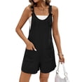 thumbnail image 1 of Ekoauer Short Overalls Women Ribbed Knit Loose Romper Sleeveless Beach Maternity Clothes with Side Pocket, 1 of 7