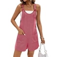 thumbnail image 1 of Ekouaer Women Stretchy Wide Legs Shortalls Comfy Y2K Maternity Rompers Ribbed Knit Beach Outfits with Side Pocket Clear Blue XXL, 1 of 6