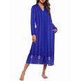 thumbnail image 1 of Ekouaer Women Zipper Robe Long Sleeve Loungewear Lightweight Housecoat Full Length Nightgown with Pockets, 1 of 6