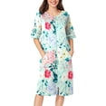 thumbnail image 1 of Ekouaer Women Zipper Robe Short Sleeve Duster Housecoat Short Bathrobes Zip Front Nightgown with Pockets, 1 of 5