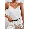 thumbnail image 1 of Ekouaer Women Satin Camisole Lace Silk Satin Pajama Tank Tops V Neck Soft Spaghetti Strap Loose Sleepwear, 1 of 6
