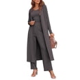 thumbnail image 1 of Ekouaer Women's Pajama Sets 3 Piece Lounge Set Long Sleeve Cardigan Sleeveless Top Pants Sweatsuit, 1 of 6