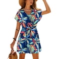 thumbnail image 1 of Ekouaer Women's Cover Ups Casual Swimsuit Coverups Flowy Tie Waist Beach Cover Up Dress, 1 of 5