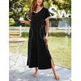 thumbnail image 1 of Ekouaer Women's Full Length Short Sleeve Nightgown Pajamas Dress, 1 of 6