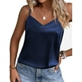 thumbnail image 1 of Ekouaer Women's Lace Pajama Tank Tops V Neck Camisole Soft Spaghetti Strap Tops Loose Sleepwear, 1 of 7