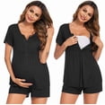 thumbnail image 1 of Ekouaer Women's Maternity Nursing Pajamas Shorts Set Summer Nursing Sets Soft Labor Delivery PJS, 1 of 6