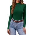 thumbnail image 1 of Ekouaer Women's Mock Turtleneck Long Sleeve Shirts Ribbed Knit Lightweight Pullover Sweater Stretch Fitted Thermal Top White XXL, 1 of 6
