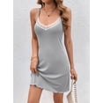 thumbnail image 1 of Ekouaer Women's Nightgown Sleeveless Lace Chemise Sleepwear Ribbed Knit Night Dress, 1 of 5