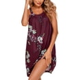 thumbnail image 1 of Ekouaer Women's Nightgown Sleeveless Sleepwear Wide Strap Sleep Shirt Pleated Scoopneck Nightshirt Red Flower, 1 of 5