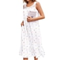 thumbnail image 1 of Ekouaer Women's Nightgowns Long Sleeveless Night gown with Pockets Soft Ladies Nightdress Lace Trim Victorian Sleepwear Vintage Old Fashioned Gown, 1 of 6