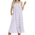 thumbnail image 1 of Ekouaer Women's Nightgowns Long Sleeveless Night gown with Pockets Soft Ladies Nightdress, 1 of 7
