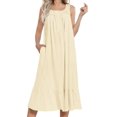 thumbnail image 1 of Ekouaer Women's Nightgowns Long Sleeveless Night gown with Pockets Soft Ladies Nightdress, 1 of 6