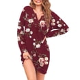 thumbnail image 1 of Ekouaer Women's Nightshirt Long Sleeve Button Down Nightgown V-Neck Sleepwear Pajama Dress, 1 of 6
