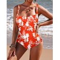 thumbnail image 1 of Ekouaer Women's One Piece Swimsuit Ruched Tummy Control Bathing Suits Vintage Retro Push Up Swimwear, 1 of 6